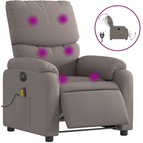 Maison Chic Električni masažni naslanjač - Relax naslanjač taupe blago, (22134412) Cene