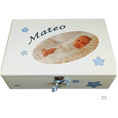  Kutija uspomena personalizirana imenom - poklon za rođenje, kr&scaron;tenje ili rođendan djeteta - 23. 20x30x10cm - 18022 Cijene