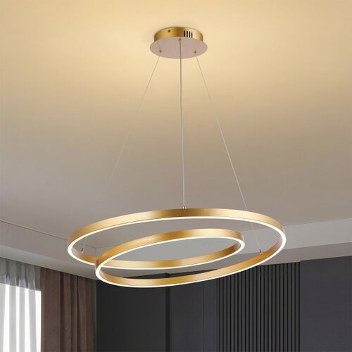  brilagi-led prigu&amp;scaron;iva viseća lampa na sajli twister LED/75W/230V, prečnik 70 cm, zlatna + daljinski upravljač Slike
