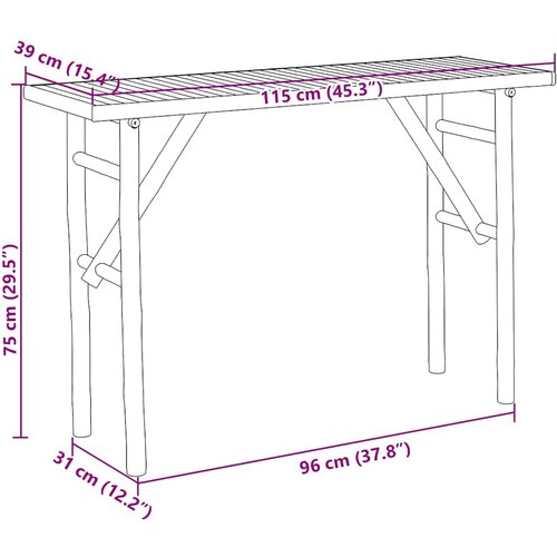  Konzolni stol 115 x 39 x 75 cm od bambusa Slike