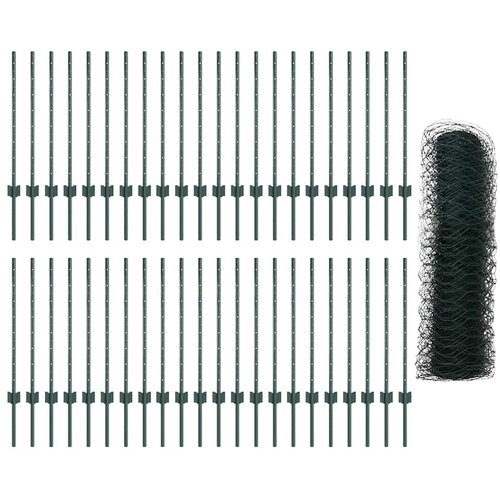  Heksagonalna ograda s stubom 100 x 0,8 m Čelik premazan PVC-om Slike