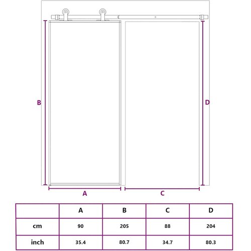  Klizna vrata od mutnog stakla ESG i aluminija 90 x 205 cm crna Slike