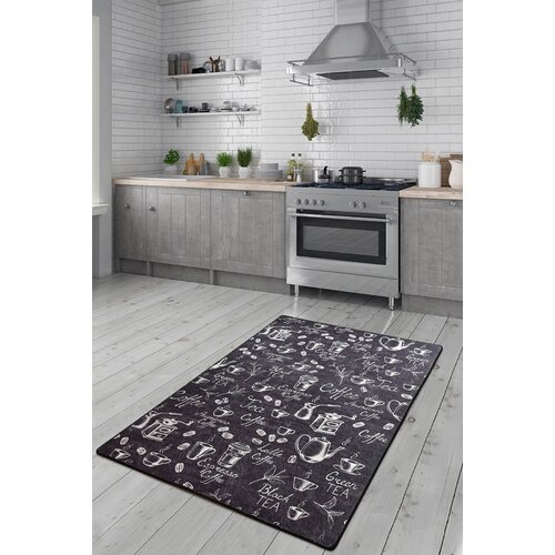 Antalya Cappuccino - Black Multicolor Hall Carpet (60 x 140) Slike