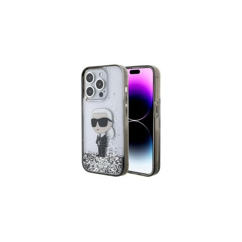 ORIGINAL KARL LAGERFELD CASE IKONIK KLHCP15LLKKNSK LIQUID GLITTER CASE ZA IPHONE 15 PRO TRANSPARENT Cene