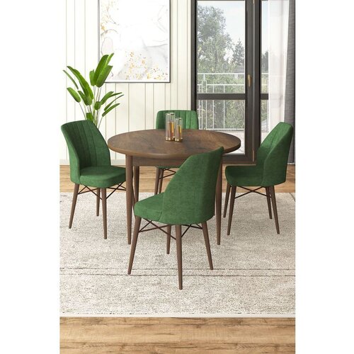 Hanah home rox - baroque, khaki baroquekhaki dining table & chairs set (5 pieces) Cene