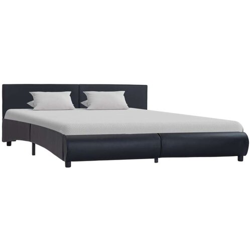  Okvir za krevet od umjetne kože s LED svjetlom crni 160x200 cm Slike