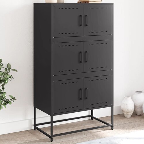 VidaXL Komoda crna 68,5 x 38,5 x 123,5 cm čelična Slike