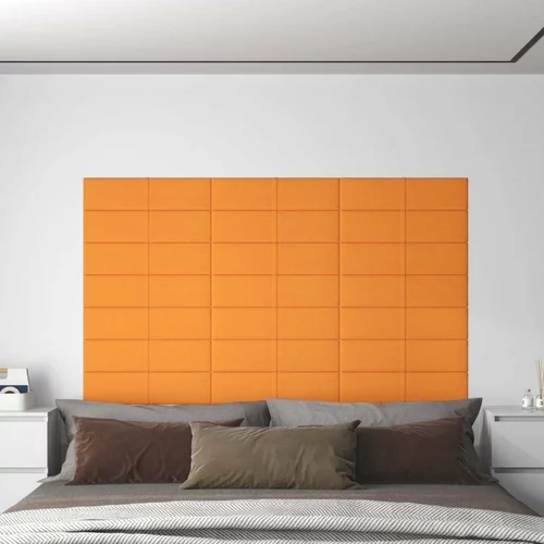  Zidne ploče od tkanine 12 kom svjetložute 60x15 cm 1 08 m²