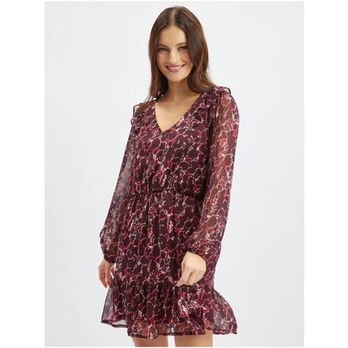 Orsay burgundy Ladies Patterned Dress - Women Cene