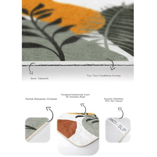 Mila Home Zelene žametne kopalni&amp;scaron;ke preproge v kompletu 2 ks 60x100 cm Illustrated Autumn &amp;ndash; Slike