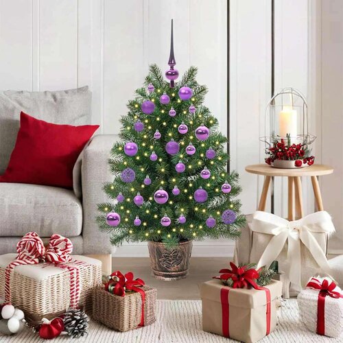 vidaXL Umestno božično drevo med 150 LED Zelena 90 cm PE in PVC Cene