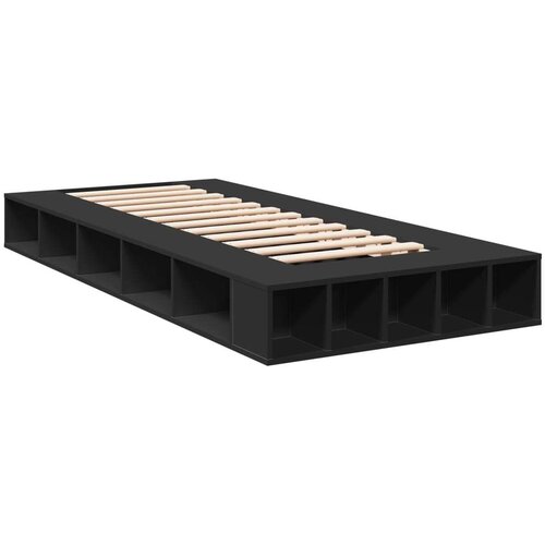 VidaXL Okvir za krevet crni 75 x 190 cm od konstruiranog drva Slike