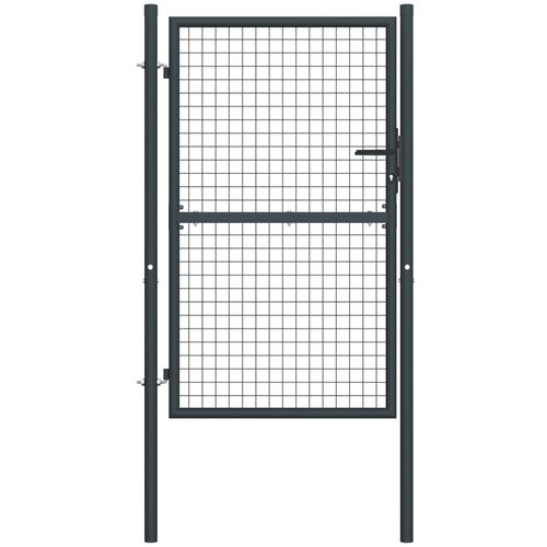 vidaXL Mrežasta vrtna vrata pocinkano jeklo 100x250 cm siva Cene