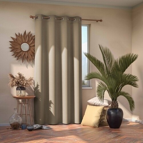 Restilo AmeliaHome Eyelets Beige blackout zavesa, 140 x 245 cm Slike