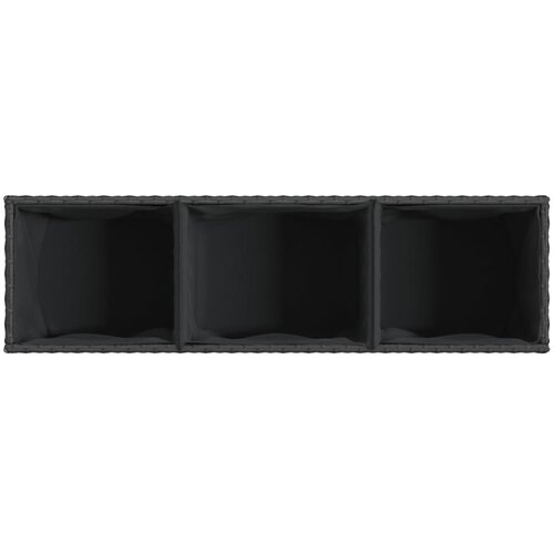  Vrtna sadilica s kotačima 3 posude crna 107x32x38 cm poliratan Slike