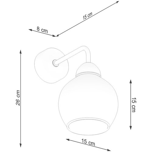 Sollux Crna zidna lampa &amp;oslash; 15 cm Grande &amp;ndash; Slike