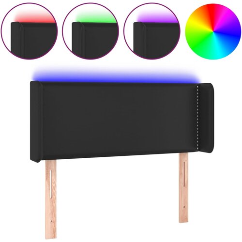 VidaXL LED posteljno vzglavje črno 83x16x78/88 cm umetno usnje, (20738582) Slike