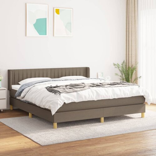 The Living Store Box spring postelja z vzmetnico taupe 200x200 cm blago - Box Spring Postelja, (21511979) Cene