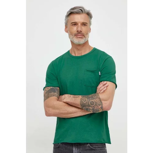 PepeJeans Bombažna kratka majica Single Carrinson moška, zelena barva