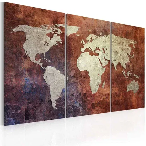  Slika - Rusty map of the World - triptych 120x80