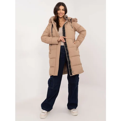 Fashionhunters Beige winter jacket