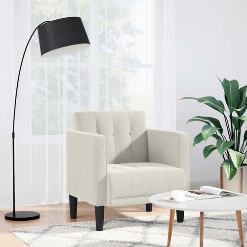 SOFA fotelja s naslonima za ruke krem boje 53 cm baršunasta Cene