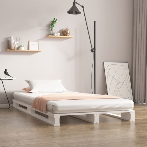 vidaXL Posteljni okvir bel 90x200 cm trdna borovina Cene