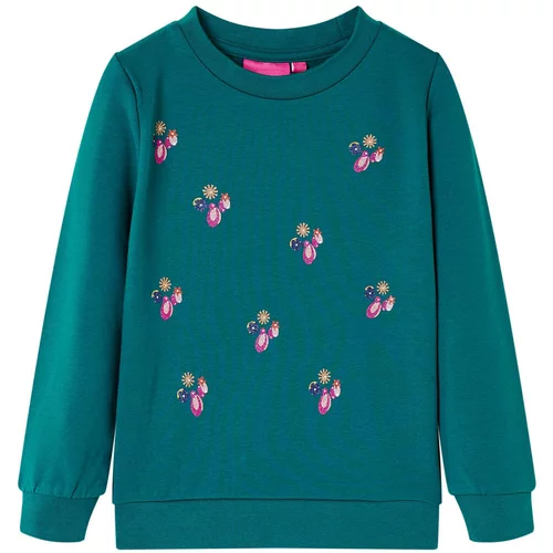 vidaXL Otroški pulover temno zelen 116