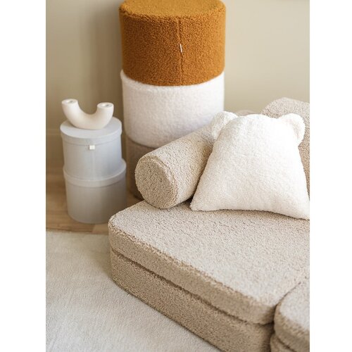 Wigiwama Svetlo rjava otro&amp;scaron;ka sedežna garnitura iz tkanine boucl&amp;eacute; 132 cm Settee &amp;ndash; Slike
