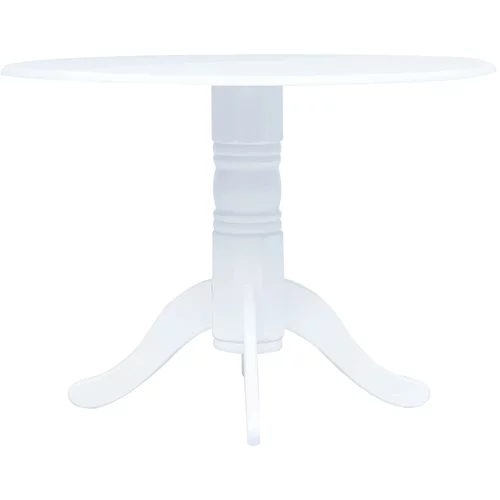  Blagovaonski stol bijeli 106 cm od masivnog drva kaučukovca
