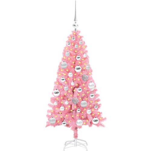 VidaXL Božićno drvce s 150 LED svjetlima Ružičasta 120 cm PVC Slike