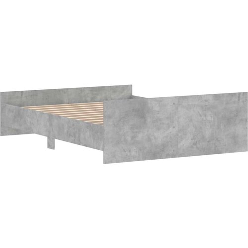  Kreveta s uzglavljem i podnožjem boja betona 135x190 cm Slike