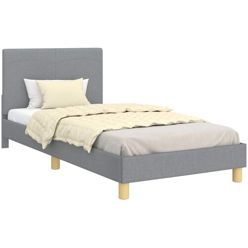  Krevet za djecu s uzglavljem Svijetlo siva 80 x 200 cm tkanina Slike