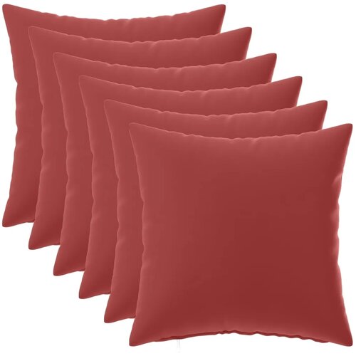  Jastuk s jastukom HEERLEN 6 kom. Vinska crvena Poliester - boja crnog vina 50 x 50 cm 6 Slike