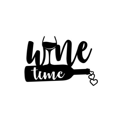Wallity zidna dekoracija wine time, 54 x 37 cm, crna Slike