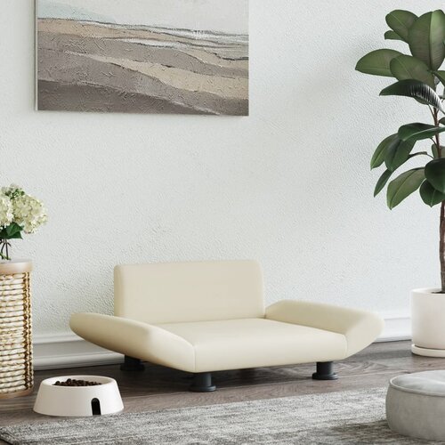 vidaXL Pasja postelja krem 70x45x28 cm umetno usnje Cene