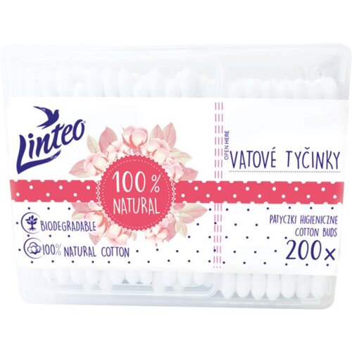 Linteo Natural vatne paličice posoda 200 kos Cene
