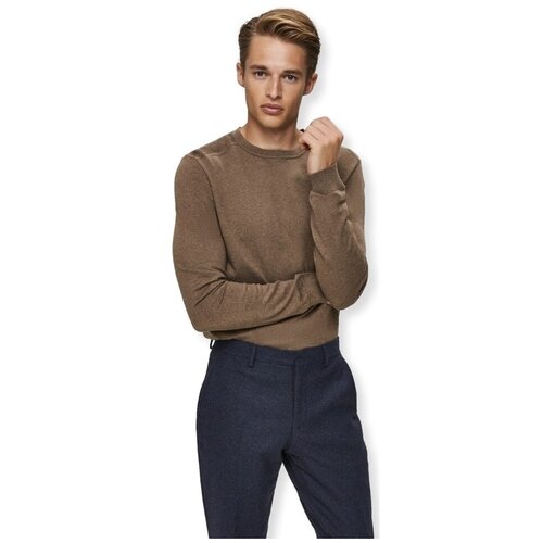 Selected Puloverji Noos Berg Crew Knit - Teak Kostanjeva Cene
