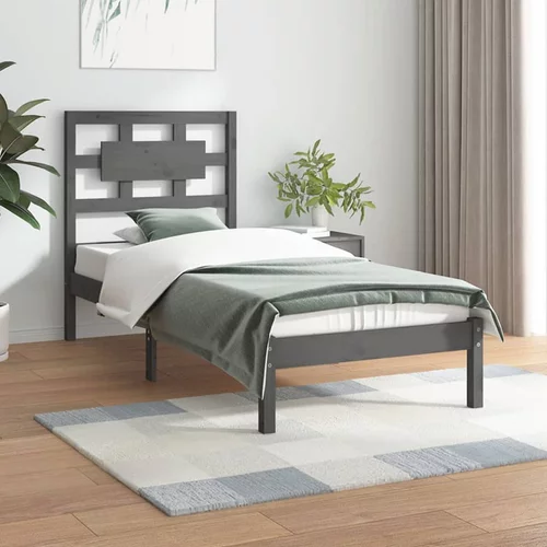  za krevet od masivne borovine sivi 90 x 200 cm