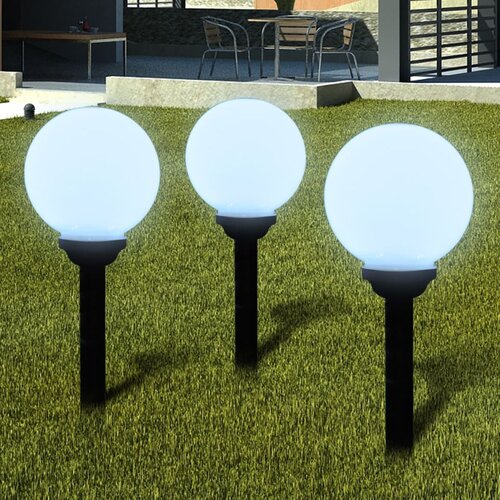 vidaXL Vanjska solarna LED lampa lopta 20 cm 3 kom sa šiljcima za zemlju Cijene