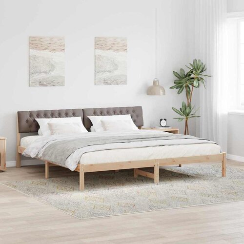  Okvir kreveta Smeđa i taupe 200 x 200 cm Masivna borovina Cijene