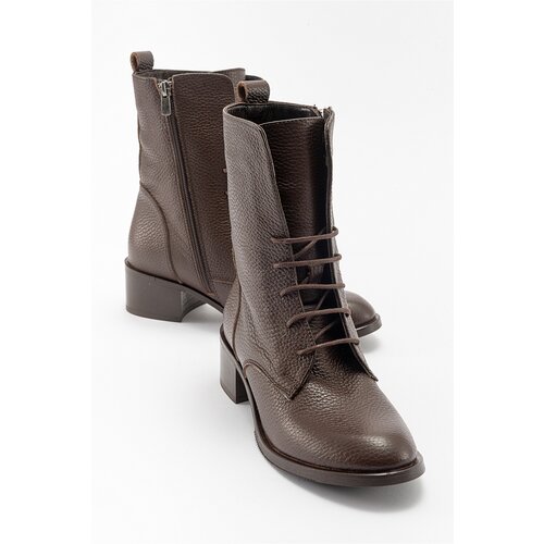 LuviShoes 1190 Brown Leather Women's Boots Slike