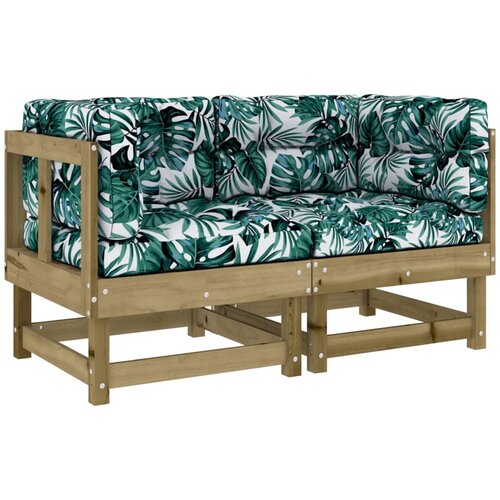Maison Chic Kotni kavč - Sofa - Kanape z blazinami 2 kosa impregniran borov les, (21727193) Cene