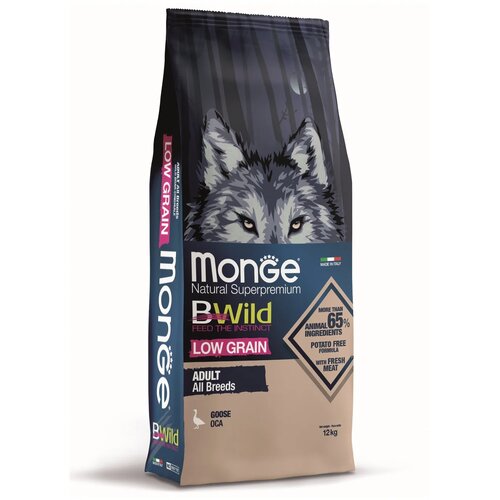 Monge BWild hrana za pse - ADULT sve rase - low grain - guska - 12kg Slike