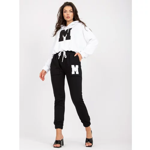 Fashion Hunters Black and white sweatshirt set with a hood from Danielle
