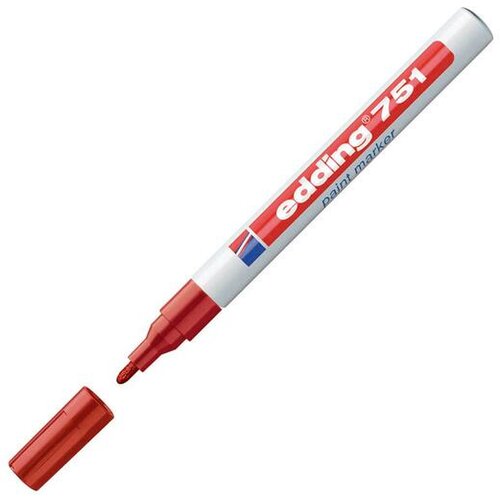 Edding marker z lakom EDE751002 E-751, 1-2 mm, rdeč 10 KOS Slike