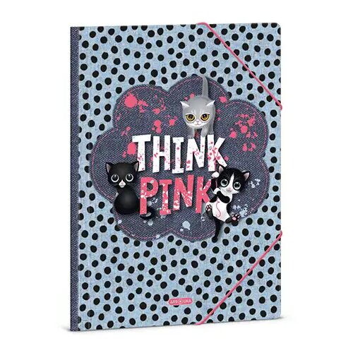 Ars Una Think Pink gumena mapa s uzorkom mačke A/4 Cene