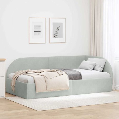  Kutni okvir kreveta Svijetlo siva 100 cm x 200 cm Bar&scaron;un Cijene