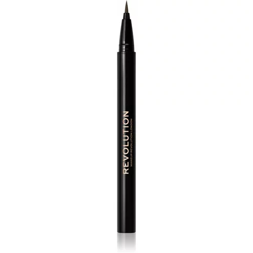 Makeup Revolution Hair Stroke Brow Pen tekoče črtalo za obrvi odtenek Dark Brown 0,5 ml