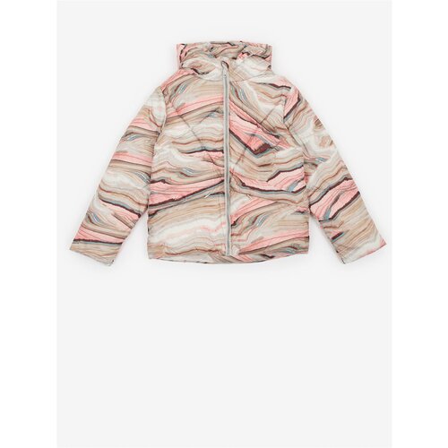 Tom Tailor Pink-Beige Girly Patterned Quilted Hooded Jacket - Girls Cene